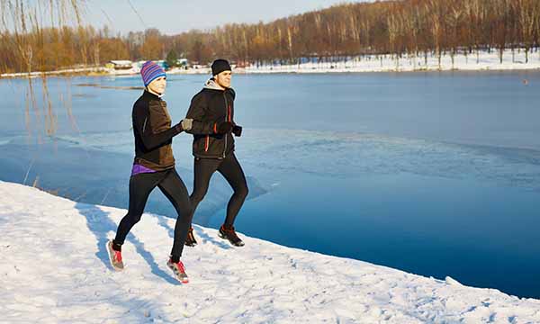 Running in the winter with a running partner